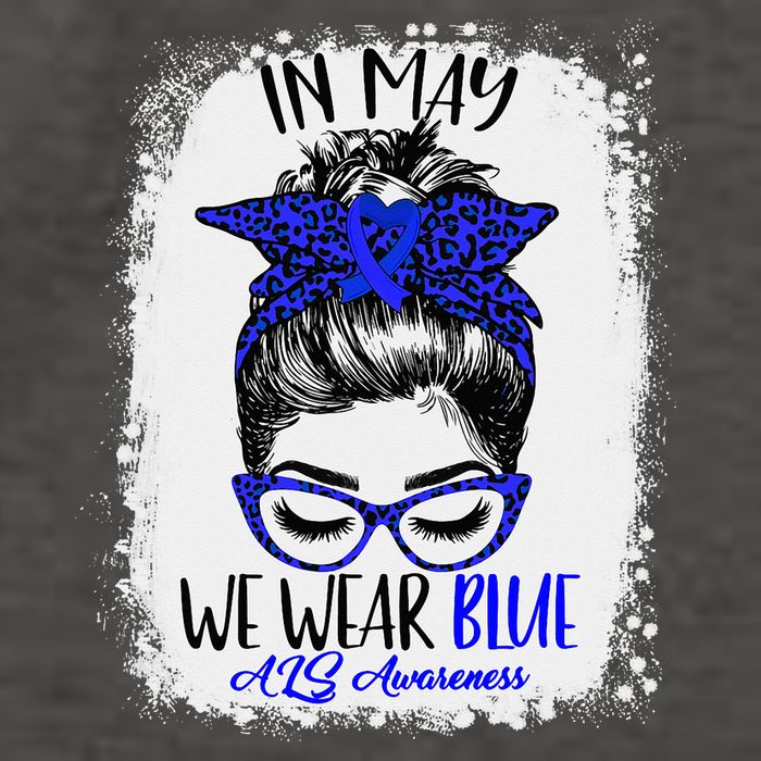 Bleached Leopard Messy Bun In May We Wear Blue ALS Awareness Vector Backpack