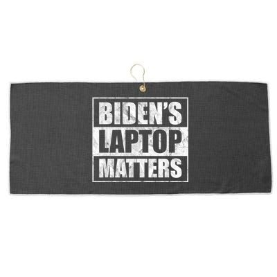 Biden's Laptop Matters Funny Anti Democrat Pro Trump 2020 Large Microfiber Waffle Golf Towel