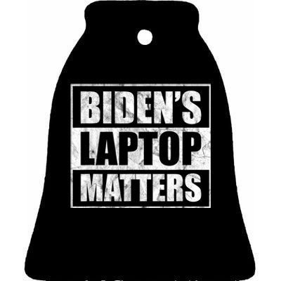 Biden's Laptop Matters Funny Anti Democrat Pro Trump 2020 Ceramic Bell Ornament