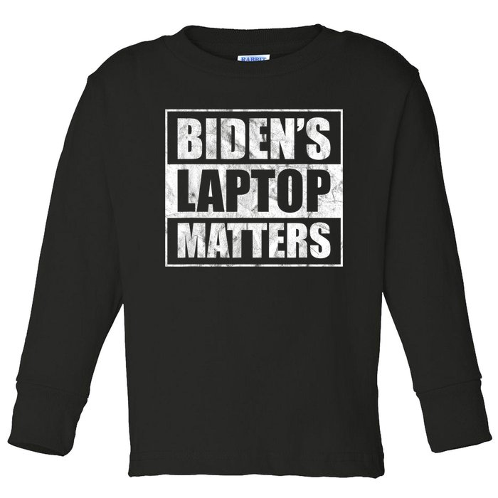 Biden's Laptop Matters Funny Anti Democrat Pro Trump 2020 Toddler Long Sleeve Shirt