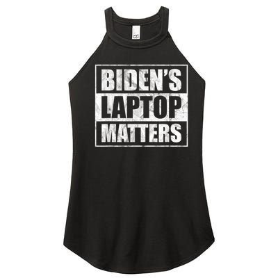 Biden's Laptop Matters Funny Anti Democrat Pro Trump 2020 Women's Perfect Tri Rocker Tank