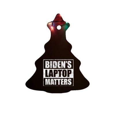 Biden's Laptop Matters Funny Anti Democrat Pro Trump 2020 Ceramic Tree Ornament