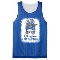 Bleached Leopard Messy Bun Oh Honey I Am That Mom Fumny Great Gift Mesh Reversible Basketball Jersey Tank