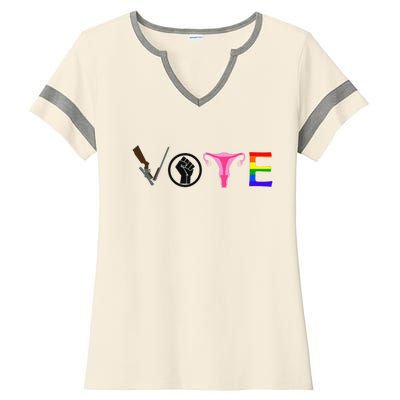 Black Lives Matter Vote LGBT Gay Rights Feminist Equality Ladies Halftime Notch Neck Tee