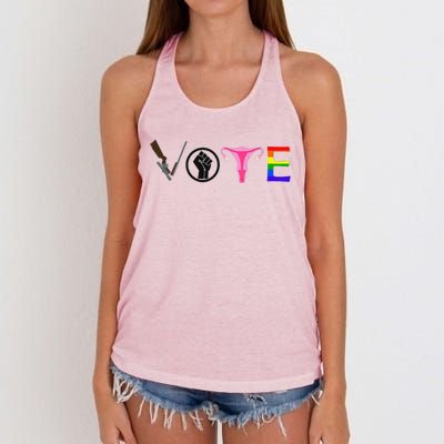 Black Lives Matter Vote LGBT Gay Rights Feminist Equality Women's Knotted Racerback Tank