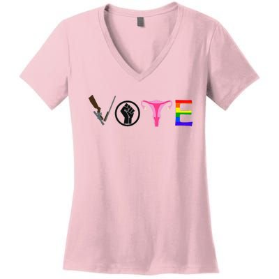 Black Lives Matter Vote LGBT Gay Rights Feminist Equality Women's V-Neck T-Shirt