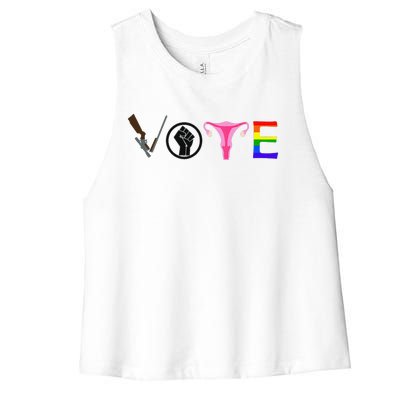 Black Lives Matter Vote LGBT Gay Rights Feminist Equality Women's Racerback Cropped Tank