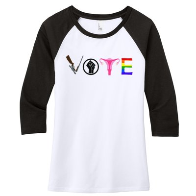 Black Lives Matter Vote LGBT Gay Rights Feminist Equality Women's Tri-Blend 3/4-Sleeve Raglan Shirt