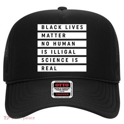 Black Lives Matter 's Rights Are Human Rights High Crown Mesh Back Trucker Hat