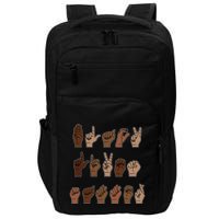 Black Lives Matter Asl Sign Language Hand Signs Deaf And Mute Meaningful Gift Impact Tech Backpack