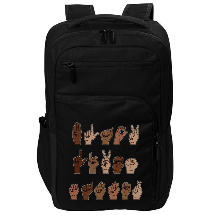 Black Lives Matter Asl Sign Language Hand Signs Deaf And Mute Meaningful Gift Impact Tech Backpack