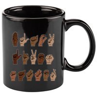Black Lives Matter Asl Sign Language Hand Signs Deaf And Mute Meaningful Gift 11oz C Handle Ceramic Mug