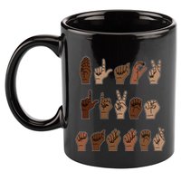 Black Lives Matter Asl Sign Language Hand Signs Deaf And Mute Meaningful Gift 11oz C Handle Ceramic Mug