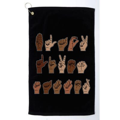 Black Lives Matter Asl Sign Language Hand Signs Deaf And Mute Meaningful Gift Golf Towel