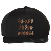 Black Lives Matter Asl Sign Language Hand Signs Deaf And Mute Meaningful Gift Wool Snapback Cap