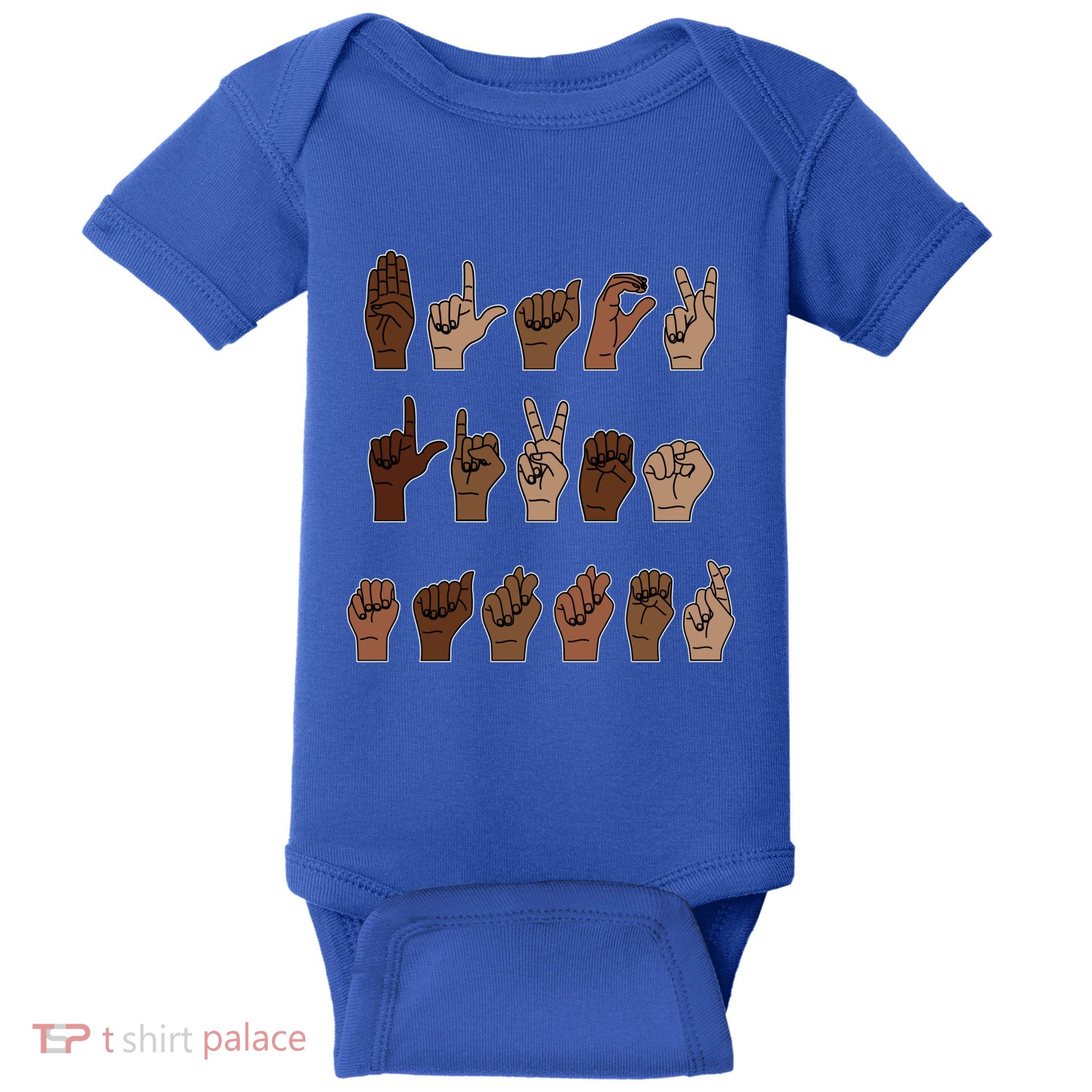 Black Lives Matter Asl Sign Language Hand Signs Deaf And Mute Meaningful Gift Baby Bodysuit