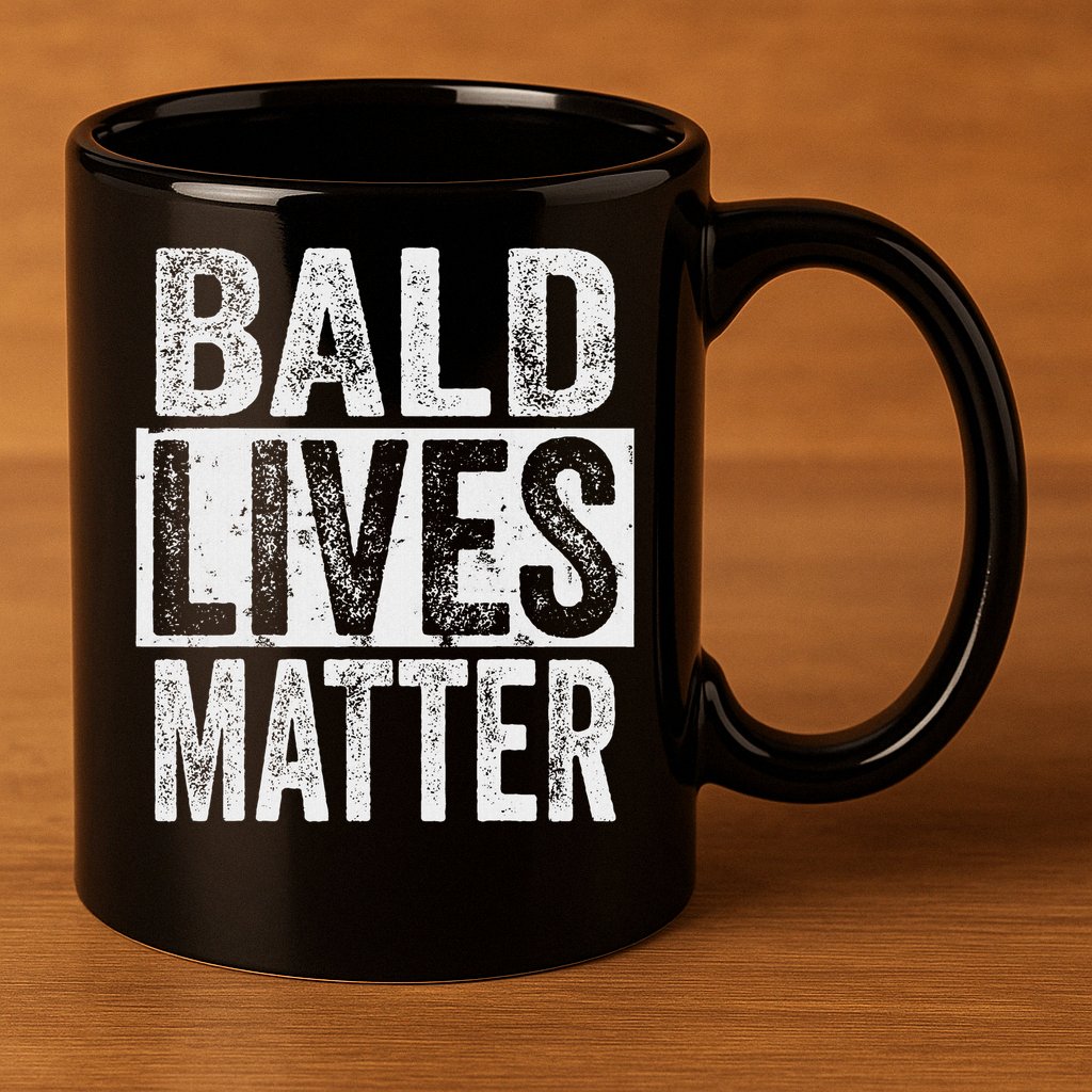 Bald Lives Matter  Funny Bald Is Beautifu 11oz C Handle Ceramic Mug