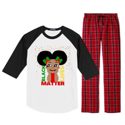 Black Lives Matter African American Cute Pride Raglan Sleeve Pajama Set