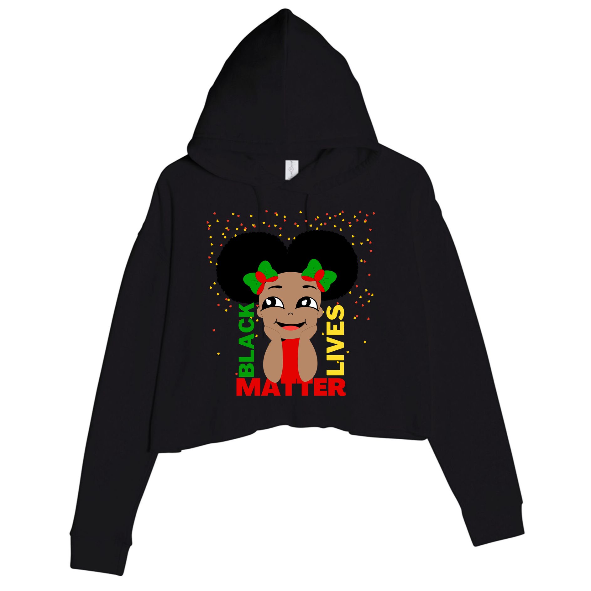 Black Lives Matter African American Cute Pride Crop Fleece Hoodie