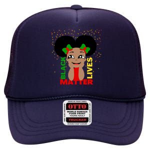 Black Lives Matter African American Cute Pride High Crown Mesh Back Trucker Hat