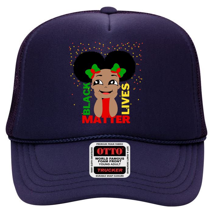 Black Lives Matter African American Cute Pride High Crown Mesh Back Trucker Hat