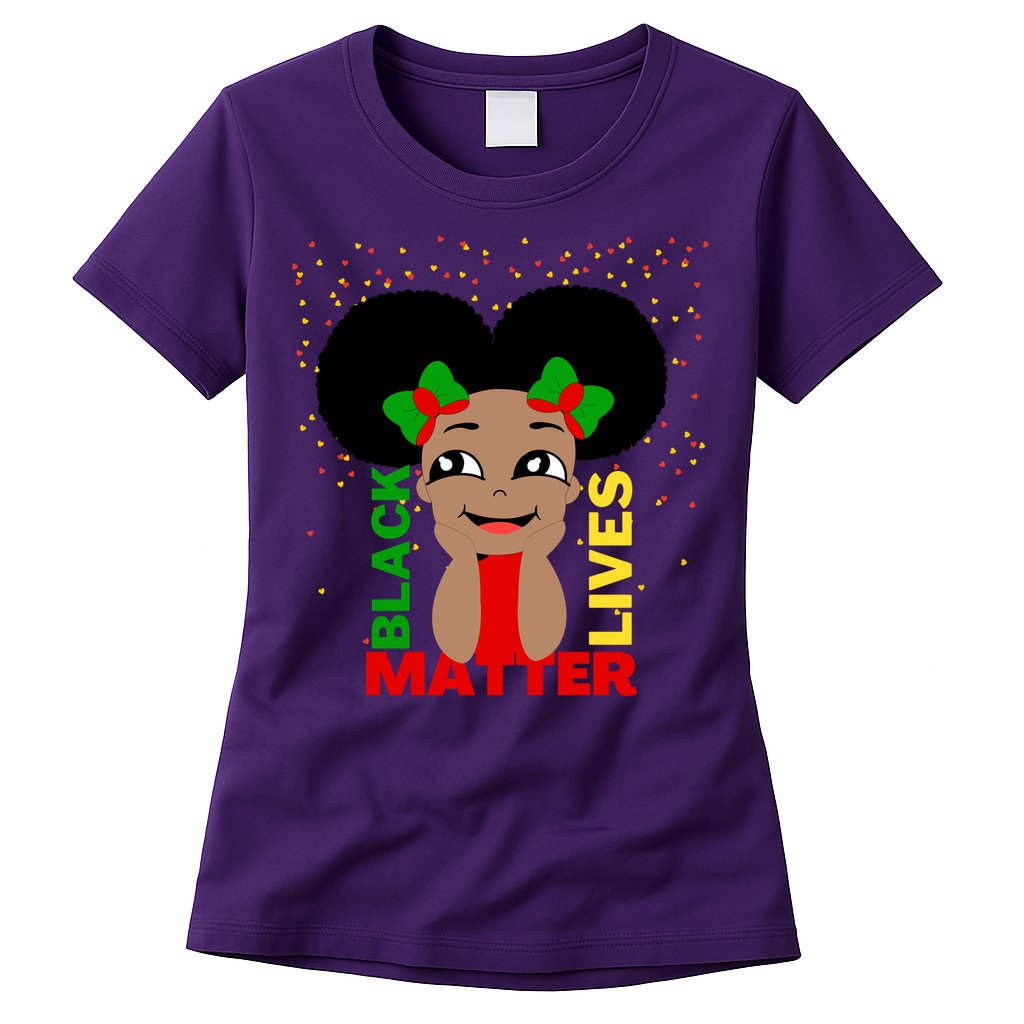 Black Lives Matter African American Cute Pride Womens T-Shirt