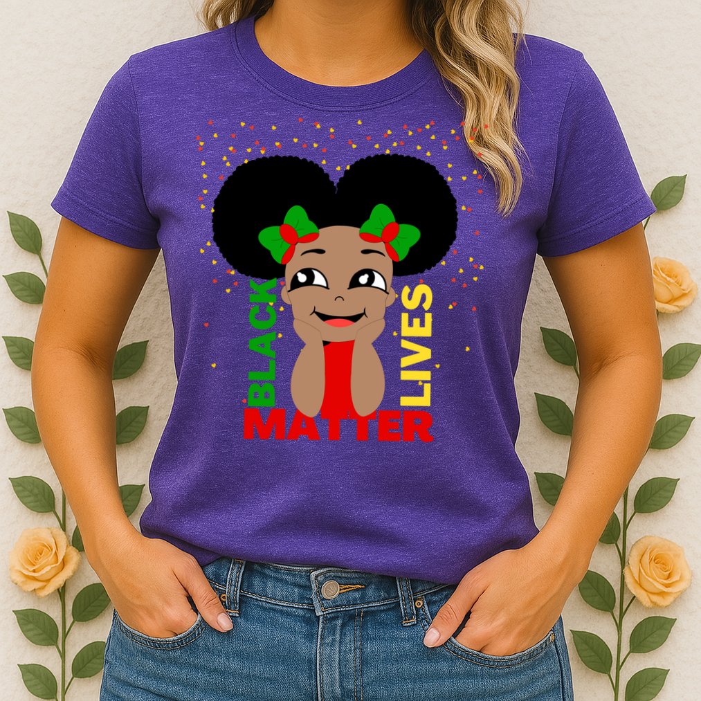 Black Lives Matter African American Cute Pride Womens T-Shirt