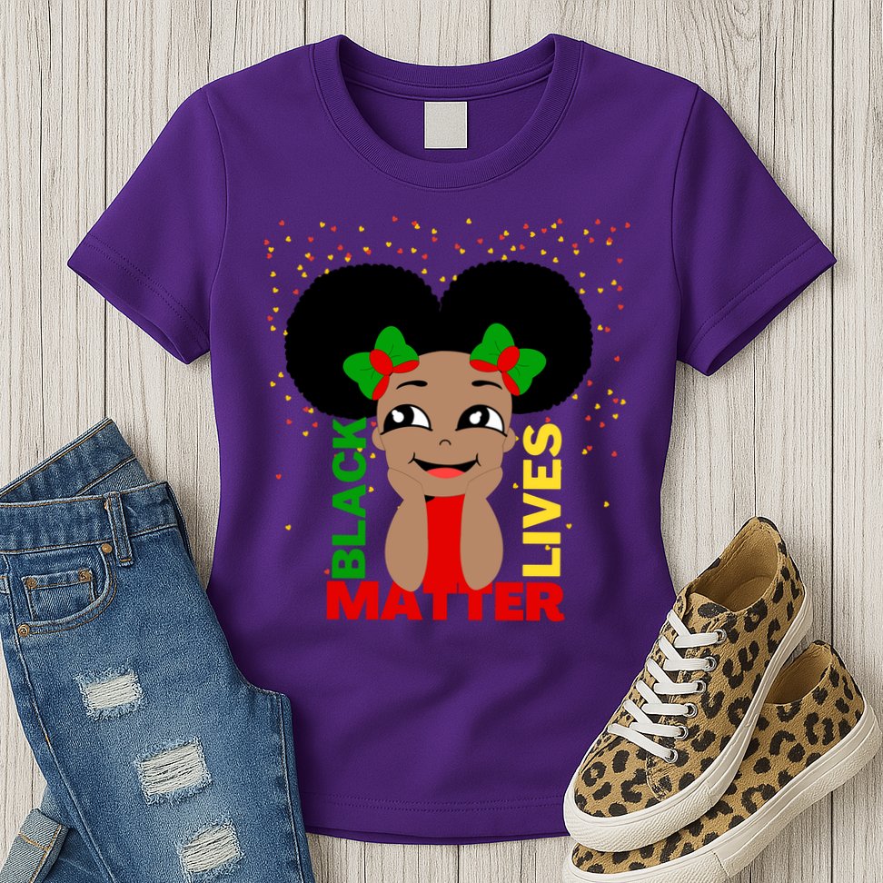Black Lives Matter African American Cute Pride Womens T-Shirt