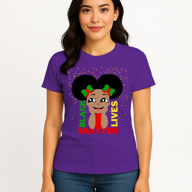 Black Lives Matter African American Cute Pride Womens T-Shirt