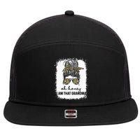 Bleached Leopard Messy Bun Oh Honey I Am That Grandma Funny 7 Panel Mesh Trucker Snapback Hat