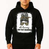Bleached Leopard Messy Bun Oh Honey I Am That Grandma Funny Hoodie