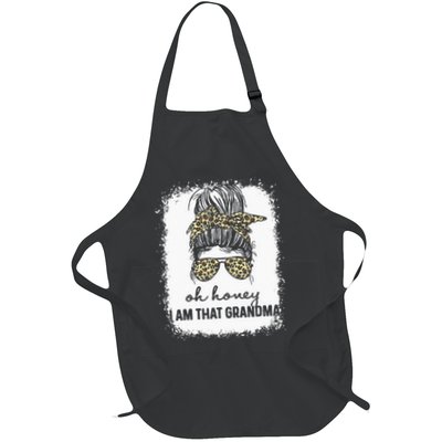 Bleached Leopard Messy Bun Oh Honey I Am That Grandma Funny Apron