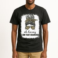 Bleached Leopard Messy Bun Oh Honey I Am That Grandma Funny Tall T-Shirt