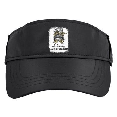 Bleached Leopard Messy Bun Oh Honey I Am That Grandma Funny Adult Drive Performance Visor