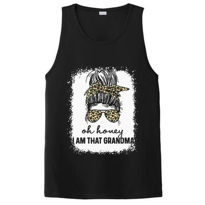 Bleached Leopard Messy Bun Oh Honey I Am That Grandma Funny PosiCharge Competitor Tank
