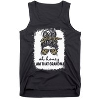 Bleached Leopard Messy Bun Oh Honey I Am That Grandma Funny Tank Top