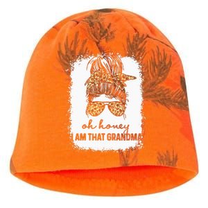 Bleached Leopard Messy Bun Oh Honey I Am That Grandma Funny Kati - Camo Knit Beanie