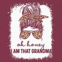 Bleached Leopard Messy Bun Oh Honey I Am That Grandma Funny 16oz Travel Tumbler