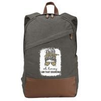 Bleached Leopard Messy Bun Oh Honey I Am That Grandma Funny Cotton Canvas Backpack