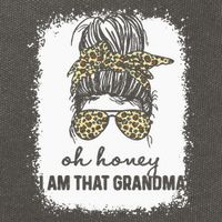 Bleached Leopard Messy Bun Oh Honey I Am That Grandma Funny Cotton Canvas Backpack