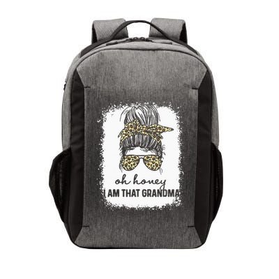 Bleached Leopard Messy Bun Oh Honey I Am That Grandma Funny Vector Backpack