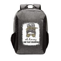 Bleached Leopard Messy Bun Oh Honey I Am That Grandma Funny Vector Backpack