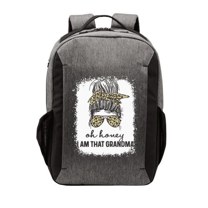 Bleached Leopard Messy Bun Oh Honey I Am That Grandma Funny Vector Backpack