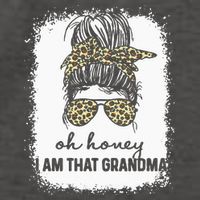 Bleached Leopard Messy Bun Oh Honey I Am That Grandma Funny Vector Backpack