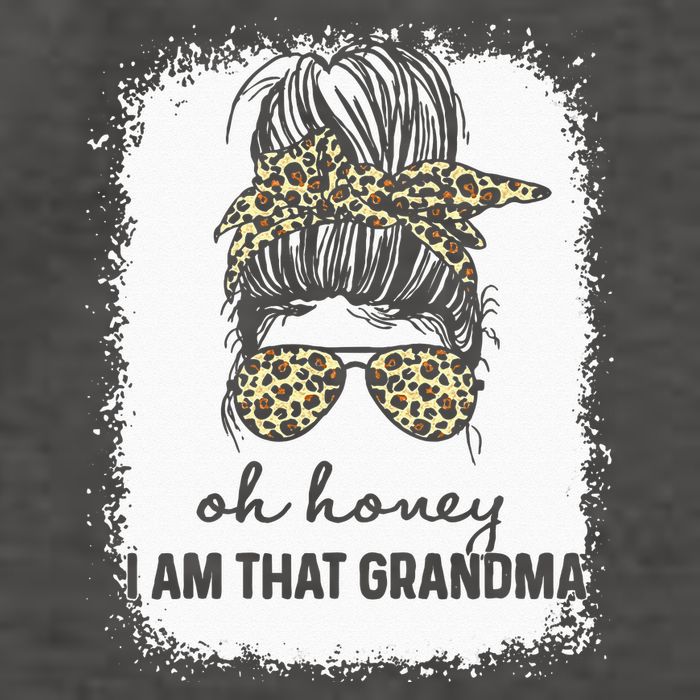 Bleached Leopard Messy Bun Oh Honey I Am That Grandma Funny Vector Backpack