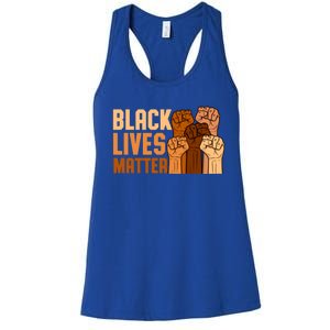 Black Lives Matter Fist Black History Month Juneteenth Gift Women's Racerback Tank