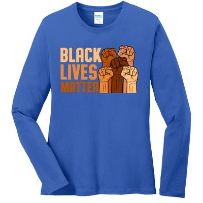 Black Lives Matter Fist Black History Month Juneteenth Gift Ladies Long Sleeve Shirt