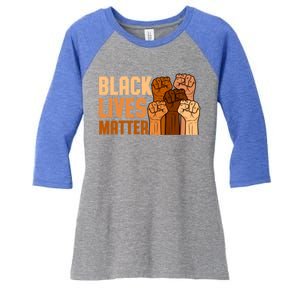 Black Lives Matter Fist Black History Month Juneteenth Gift Women's Tri-Blend 3/4-Sleeve Raglan Shirt