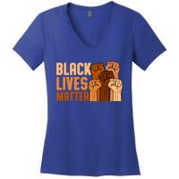 Black Lives Matter Fist Black History Month Juneteenth Gift Women's V-Neck T-Shirt