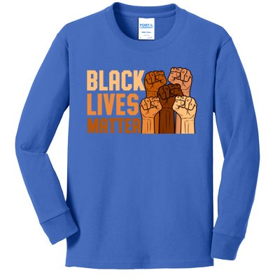 Black Lives Matter Fist Black History Month Juneteenth Gift Kids Long Sleeve Shirt